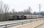 NS 8060 leads train 28R across the Yadkin River bridge